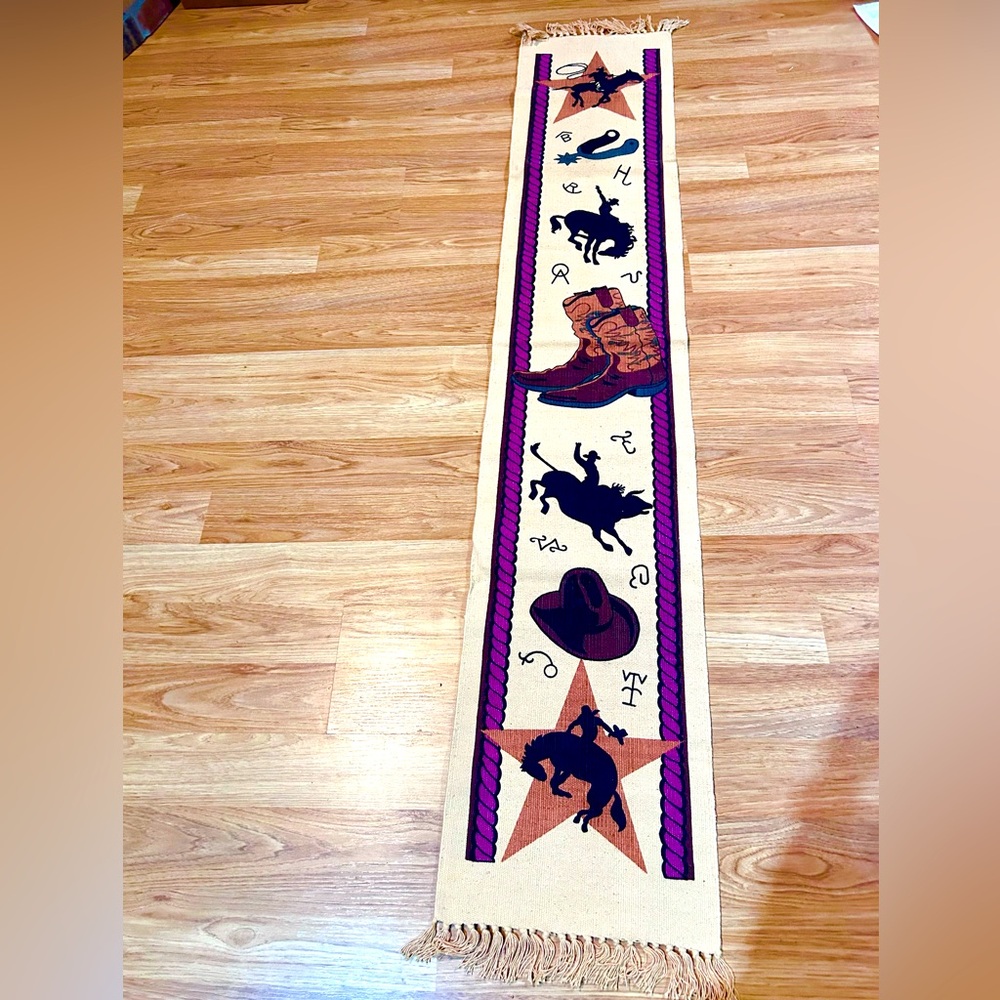 Cowboy Rodeo Western EL PASO SADDLE BLANKET Table Runner 13x75 inches
